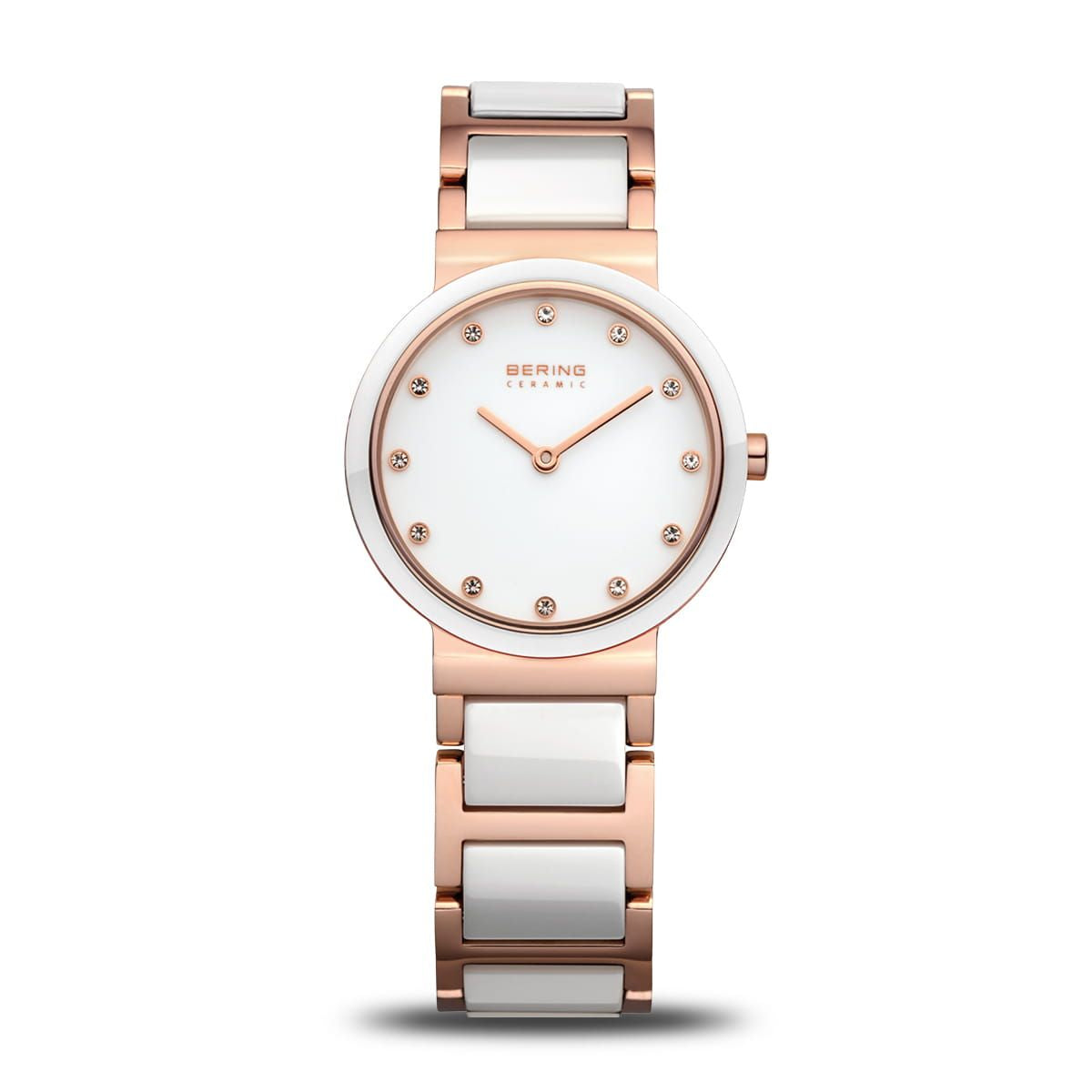 Bering 10725-766 watch for woman with a white dial and ceramics strap.