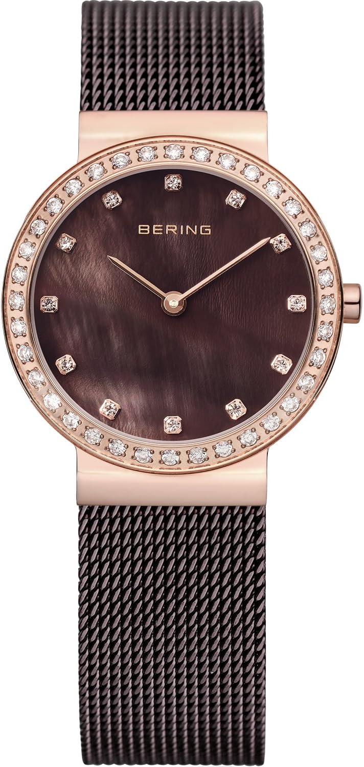 Bering 10729-262 watch for women with a brown dial and stainless steel strap.