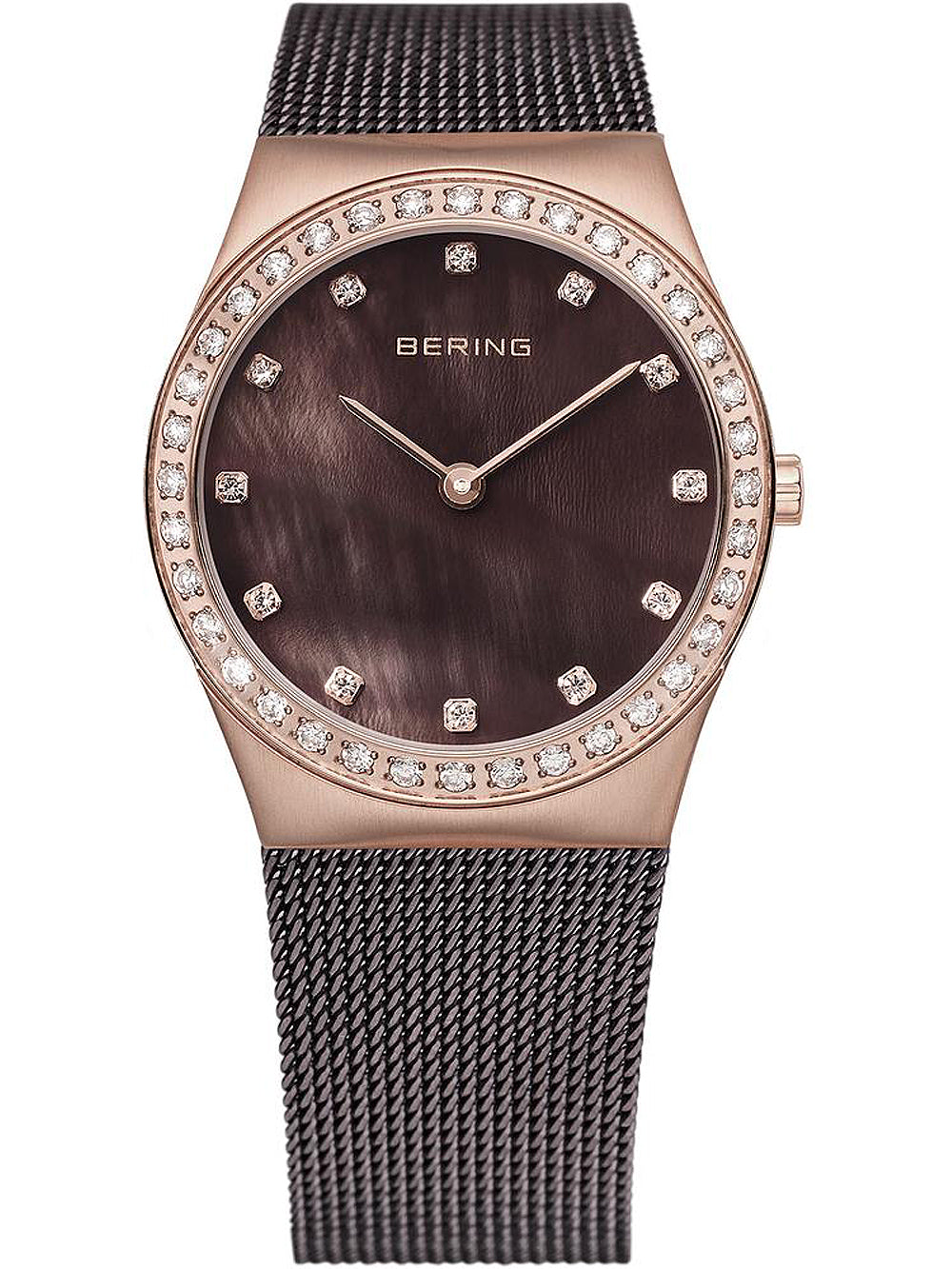 Bering 12426-262 watch for women with a brown dial and stainless steel strap.