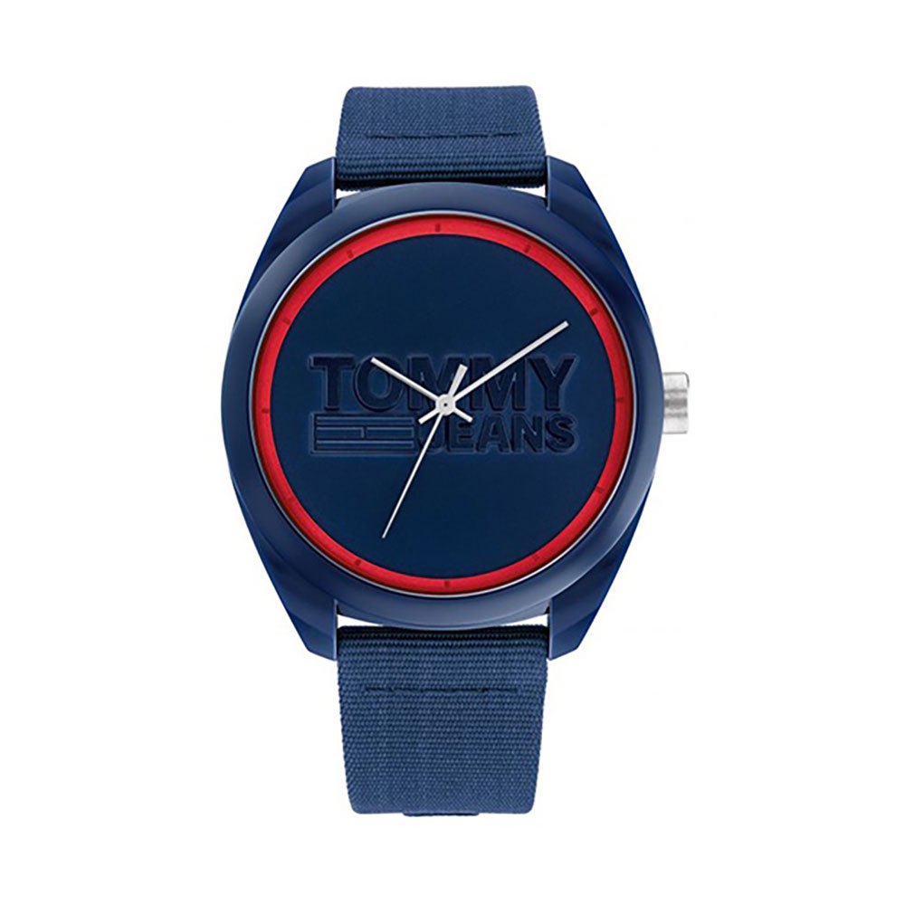 Tommy Hilfiger 1792041 watch for man with a blue dial and fabric strap.