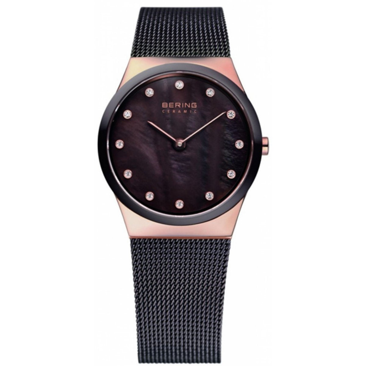 Bering 32230-262 watch for women with a brown dial and stainless steel strap.