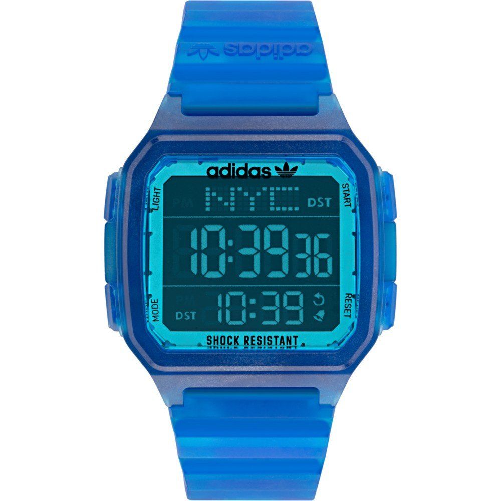 Adidas AOST22047 watch for man with a blue dial and silicone strap.