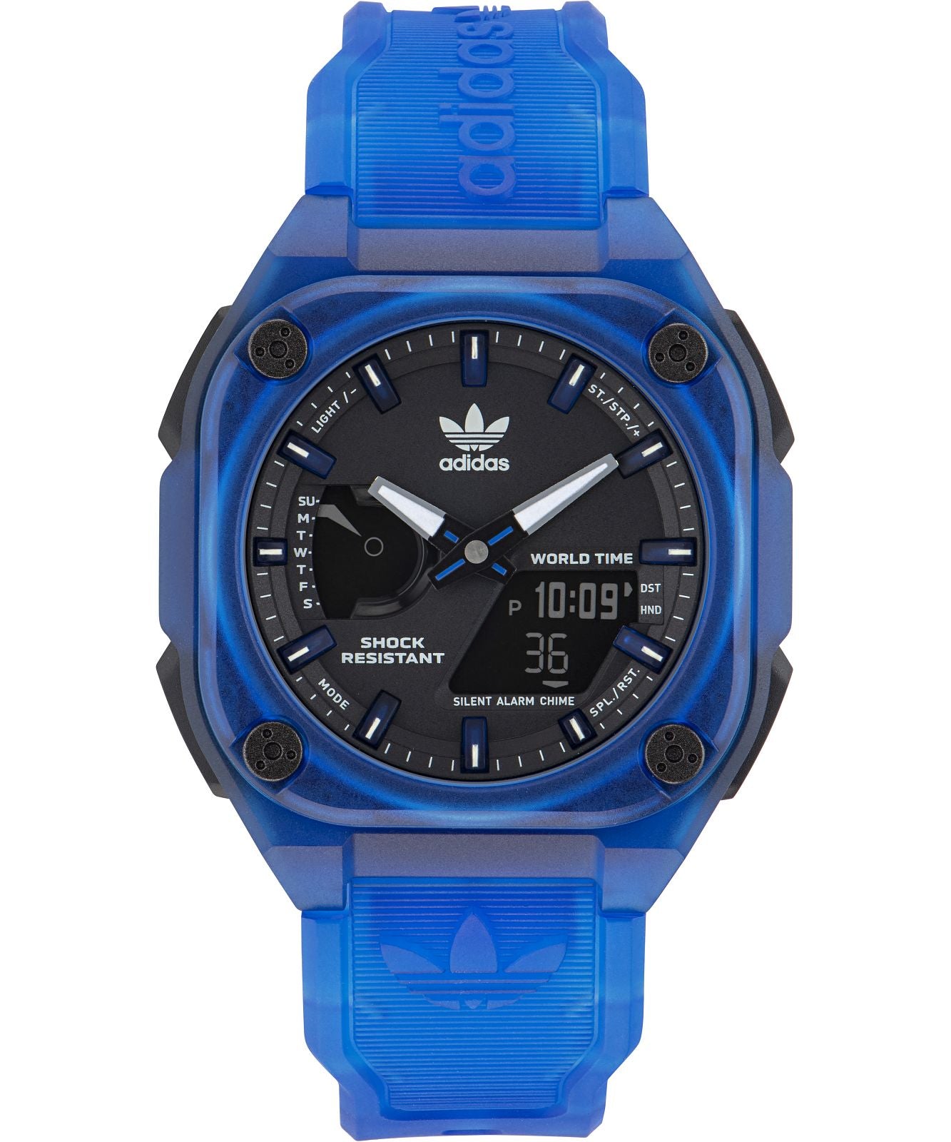 Adidas AOST23058 watch for man with a grey dial and rubber strap.