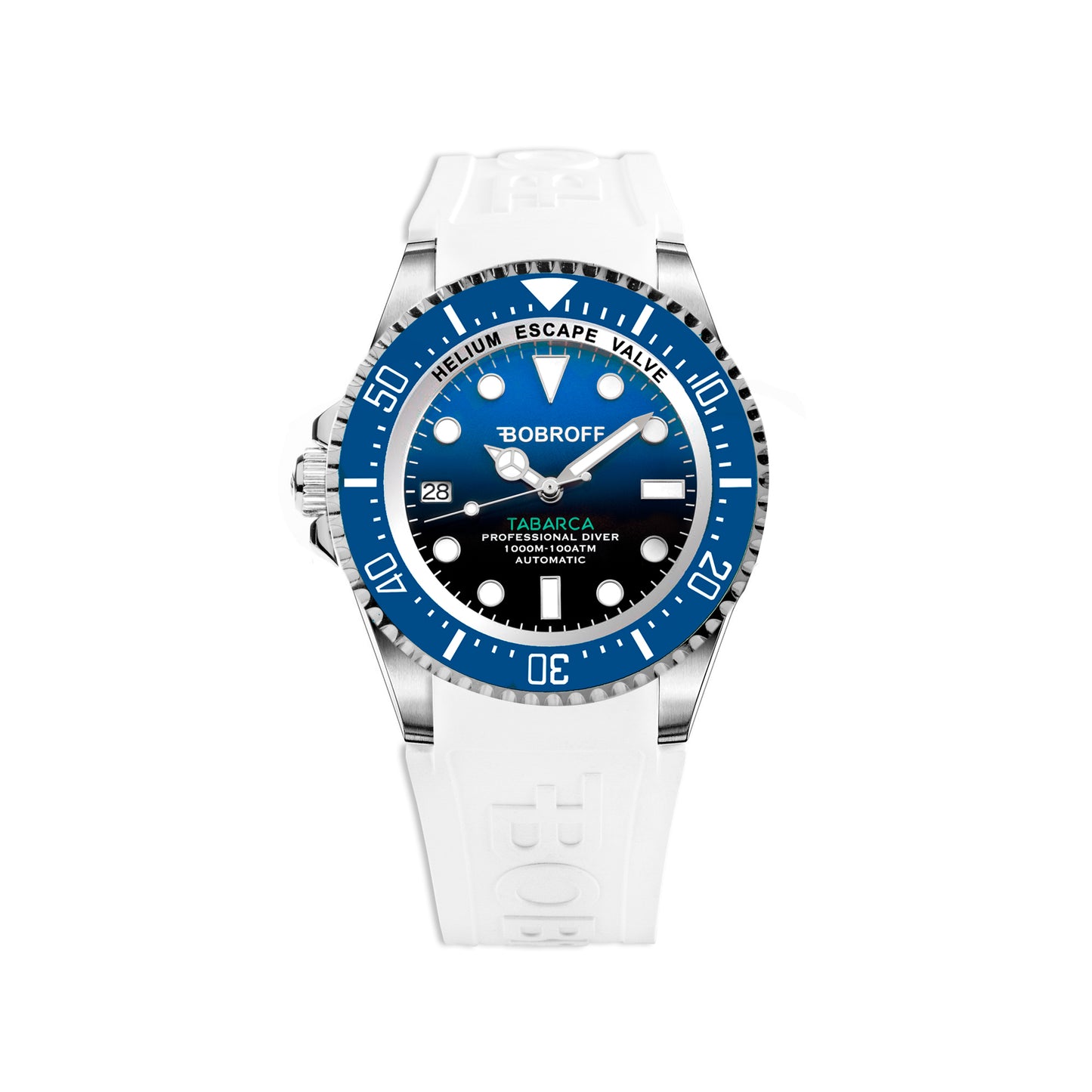 Bobroff BF0003iba-BFSTB watch for man with a blue dial and rubber strap.