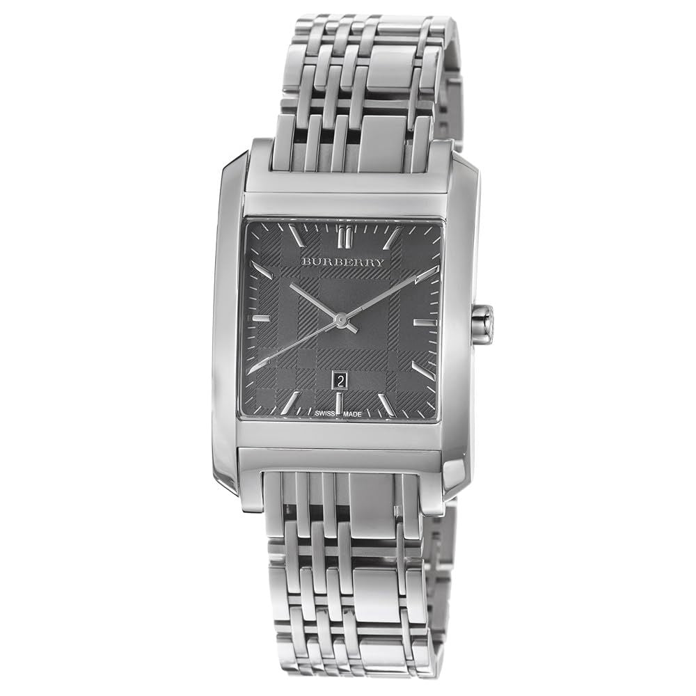 Burberry BU1568 watch for man with a grey dial and stainless steel strap.