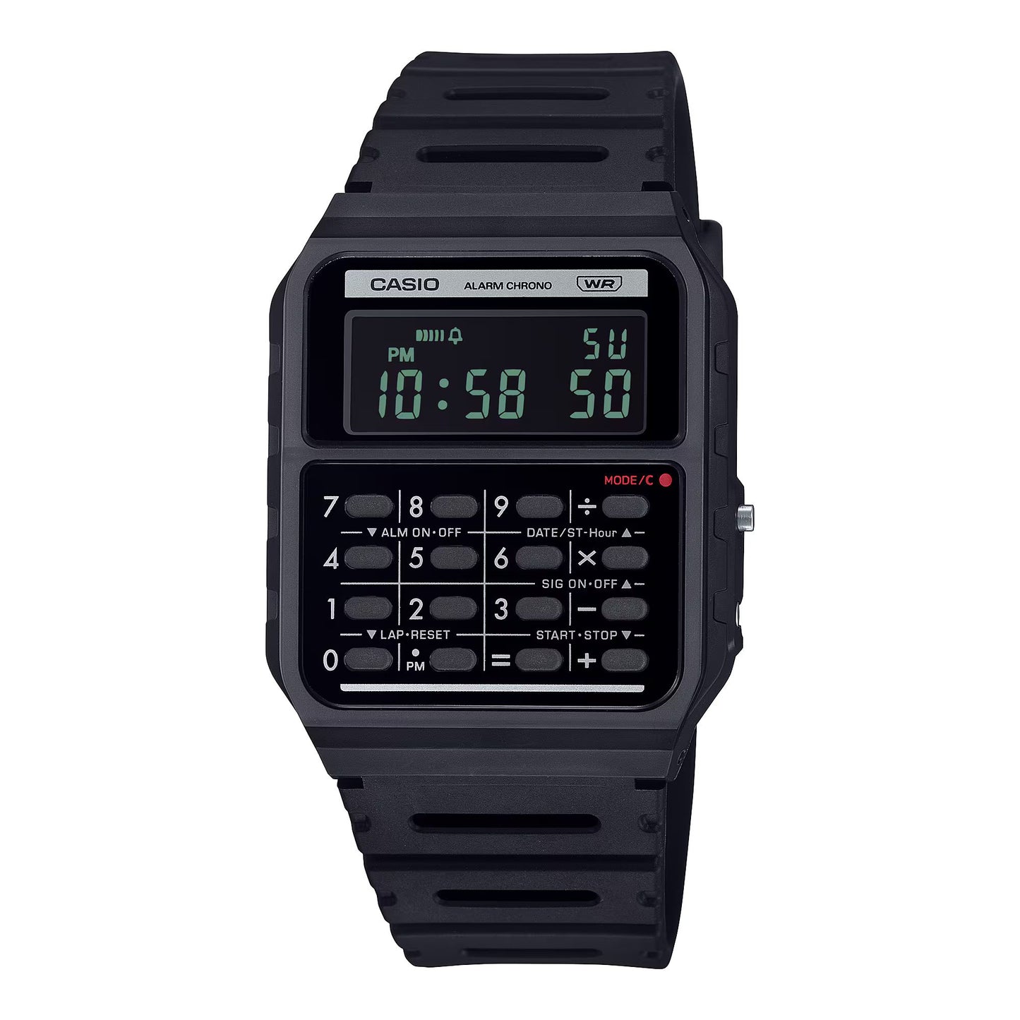Casio CA-53WB-1BEF watch for unisex with a black dial and resin strap.