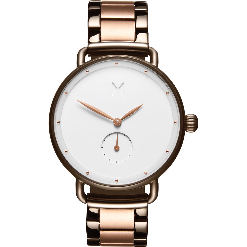 Mvmt FR01-TIRGW watch for women with a white dial and steel strap.