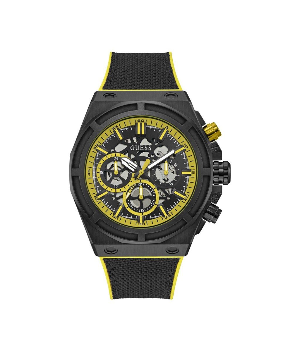 Guess GW0713G2 watch for man with a black dial and silicone strap.