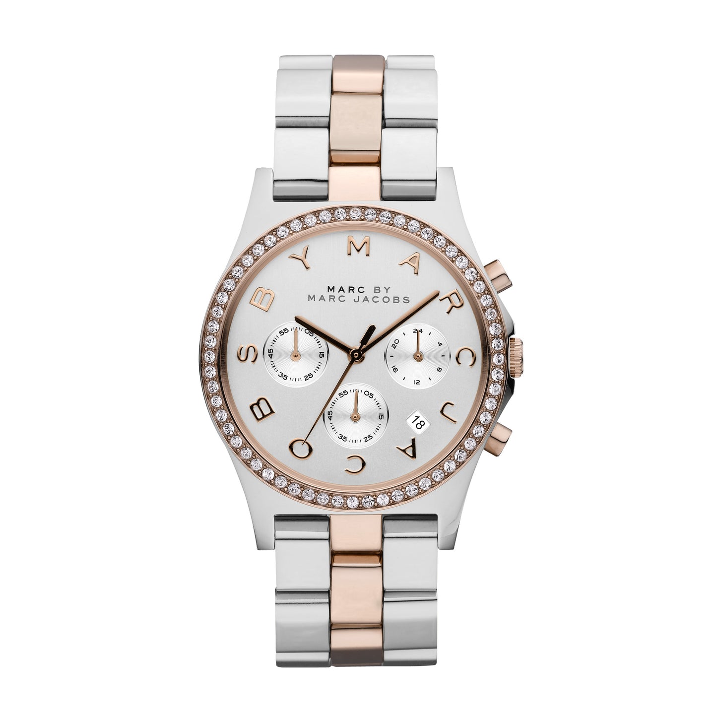 Marc Jacobs MBM3106 watch for women with a grey dial and steel strap.