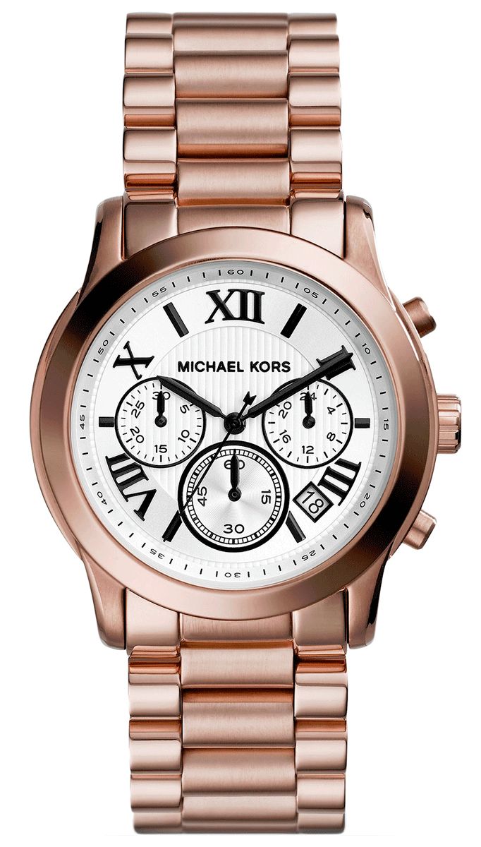Michael Kors MK5929 watch for women with a white dial and stainless steel strap.