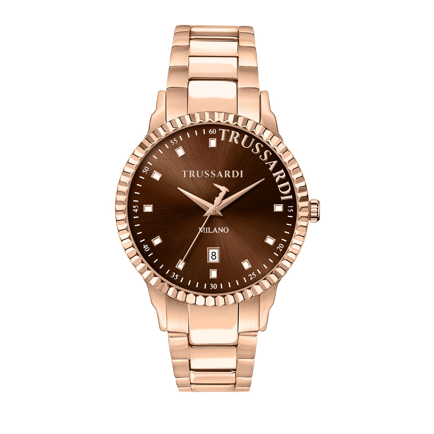 Trussardi R2453141008 watch for man with a brown dial and metal strap.