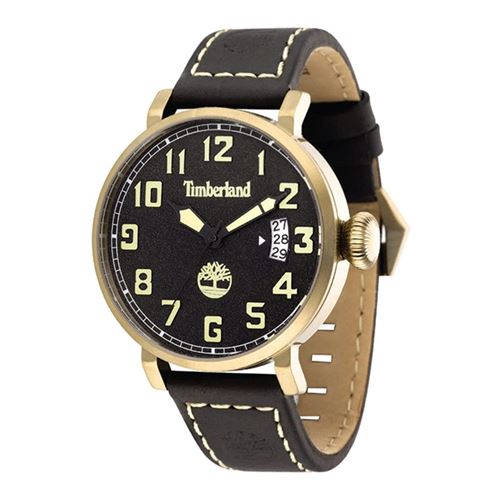 Timberland TBL.14861JSK-02 watch for man with a black dial and leather strap.