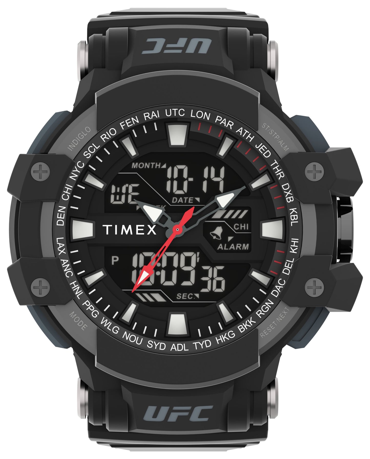 Timex TW5M51800 watch for man with a black dial and rubber strap.