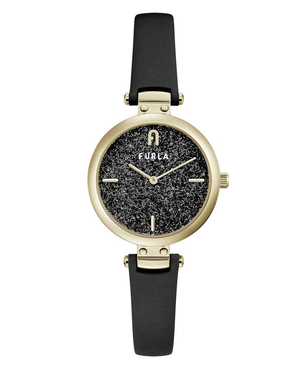 Furla WW00018009L2 watch for women with a black dial and leather strap.