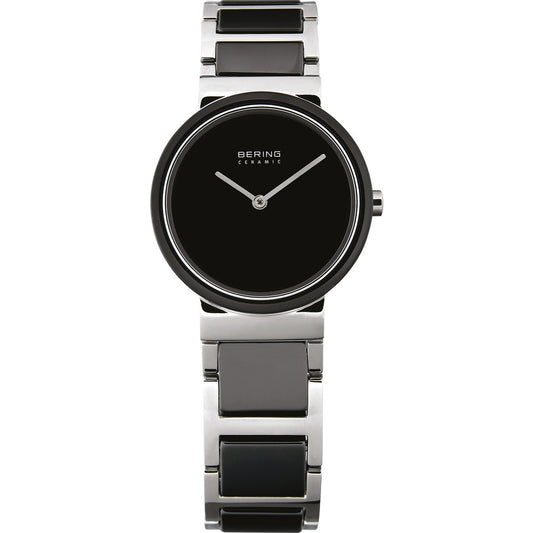 Bering 10729-742 watch for women with a black dial and steel strap.