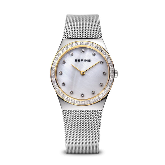 Bering 12430-010 watch for women with a grey dial and stainless steel strap.