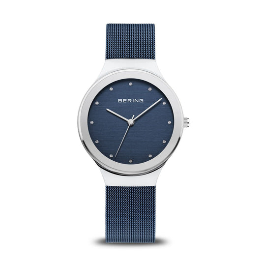Bering 12934-307 watch for women with a blue dial and stainless steel strap.