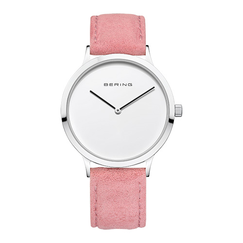 Bering 14937-604 watch for women with a grey dial and leather strap.
