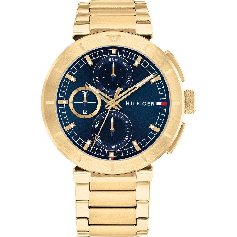 Tommy Hilfiger 1792118 watch for man with a blue dial and stainless steel strap.
