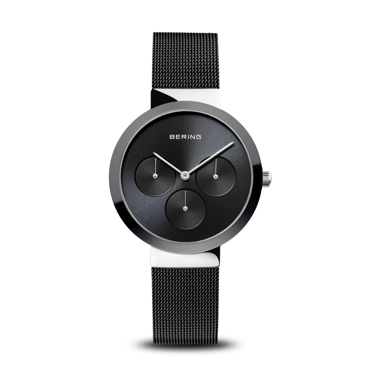 Bering 35036-102 watch for women with a black dial and steel strap.