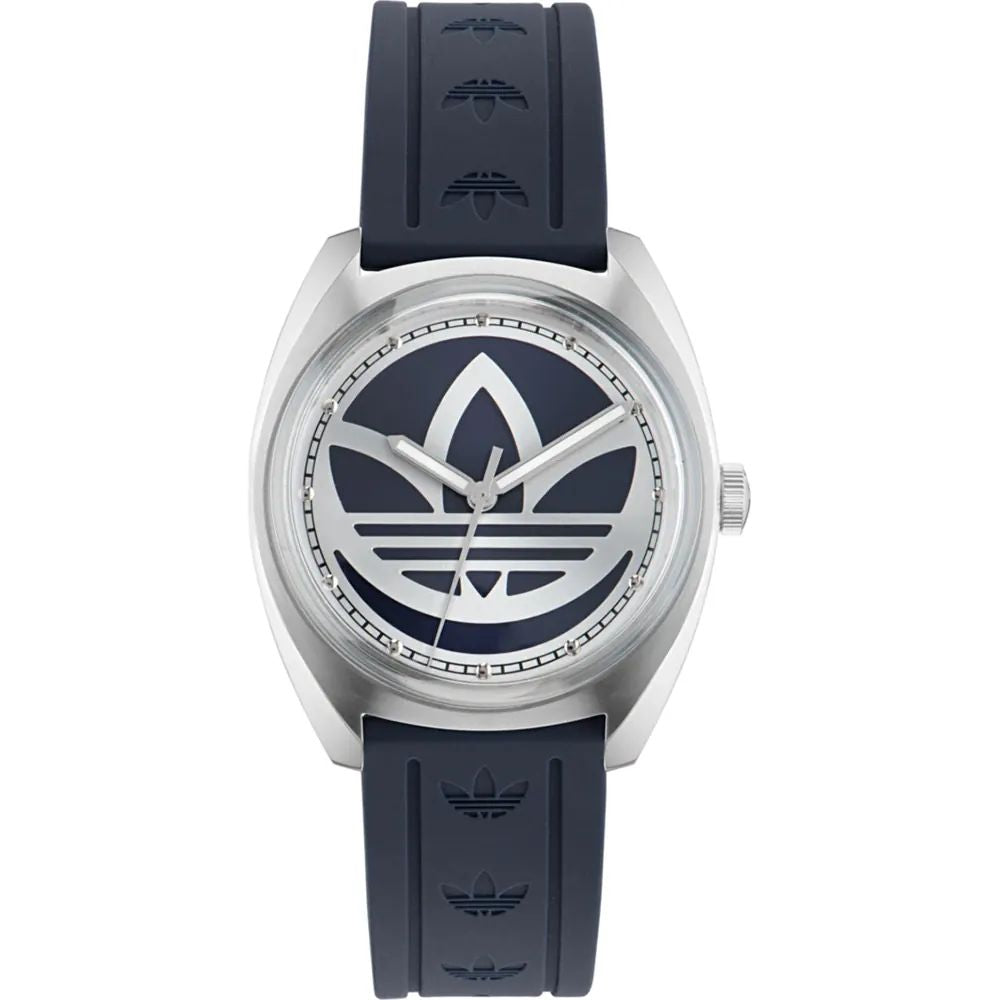 Adidas AOFH23014 watch for unisex with a blue dial and silicone strap.