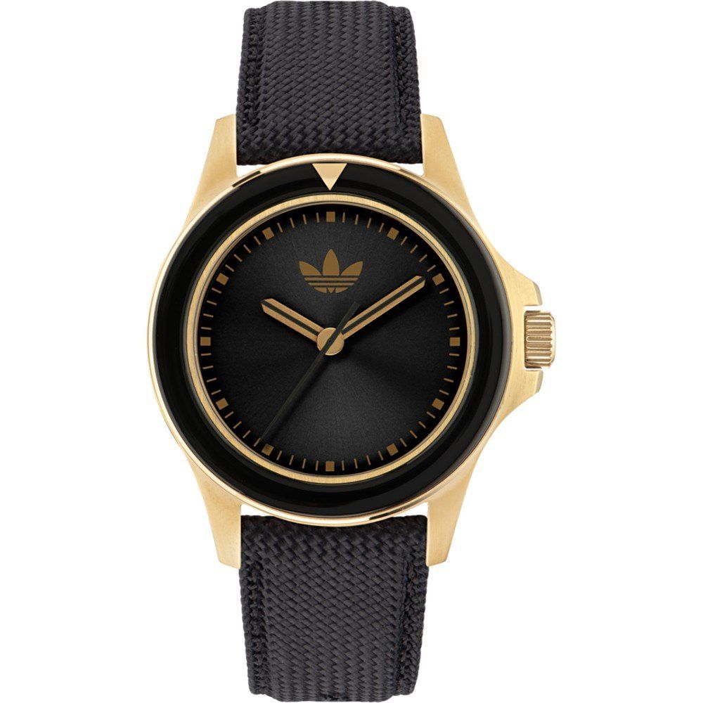 Adidas AOFH23015 watch for unisex with a black dial and silicone strap.