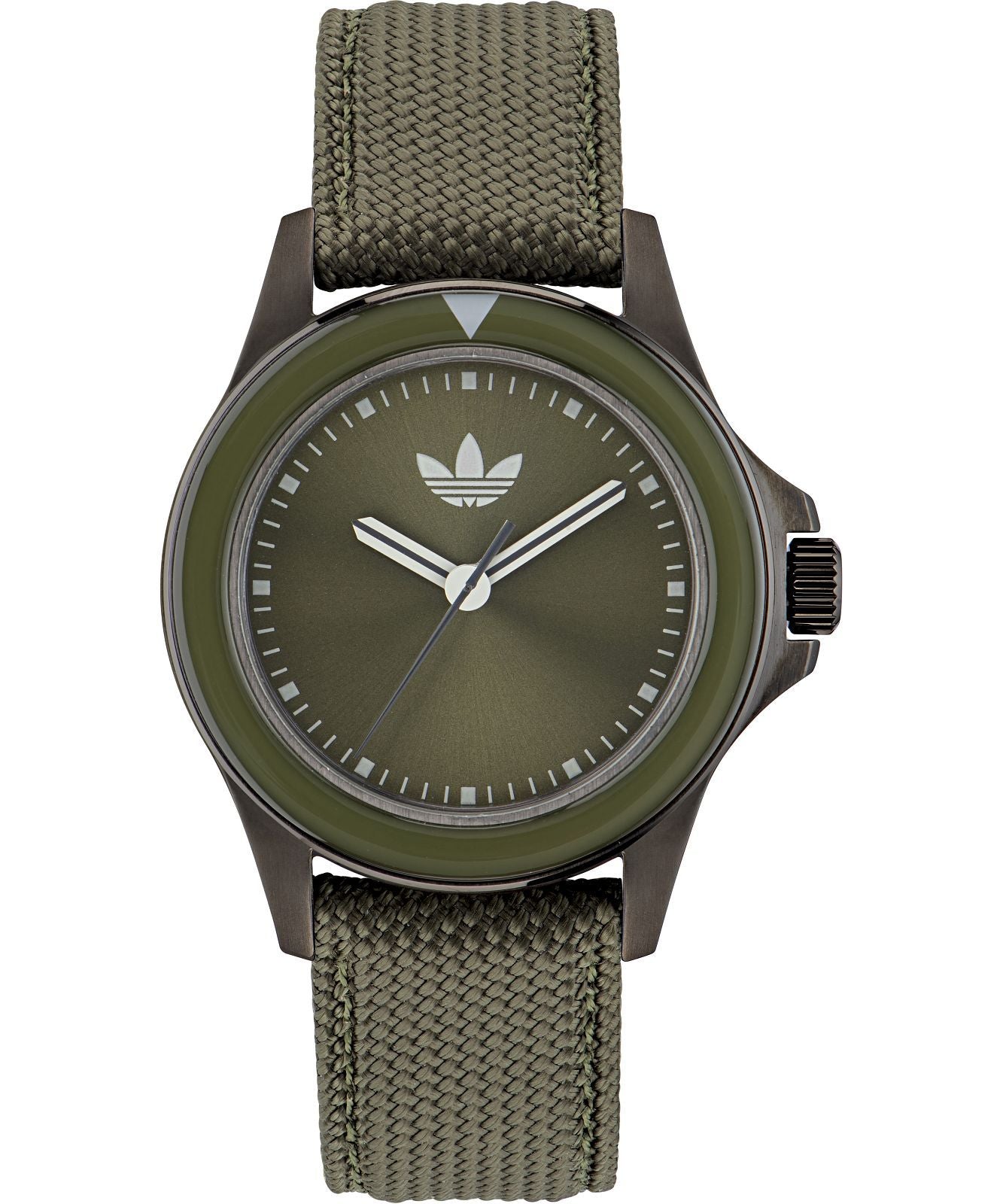 Adidas AOFH23017 watch for unisex with a green dial and fabric strap.