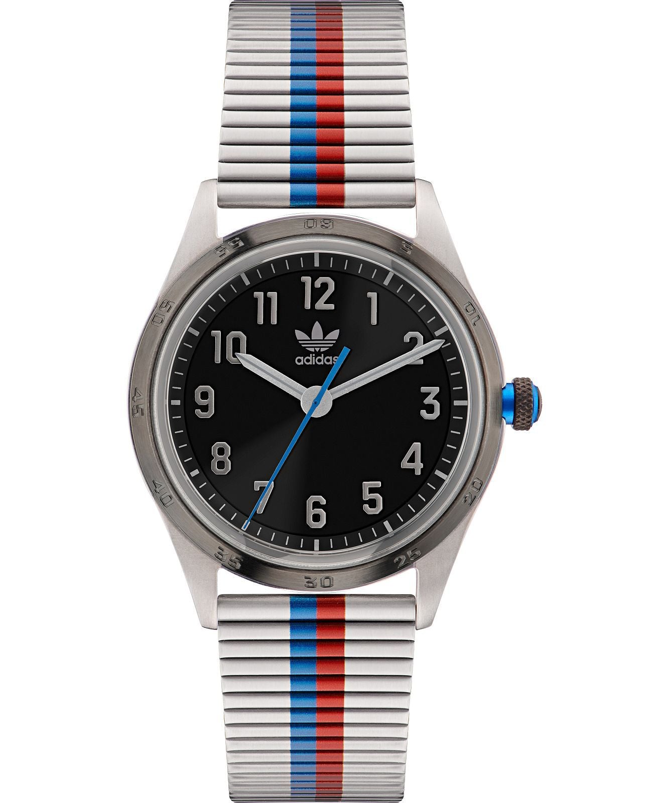 Adidas AOSY22525 watch for unisex with a black dial and stainless steel strap.