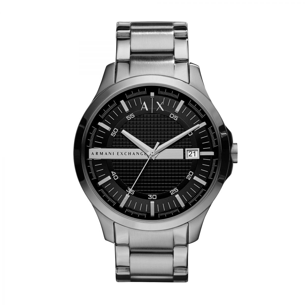 Armani Exchange AX2103 watch for man with a black dial and stainless steel strap.