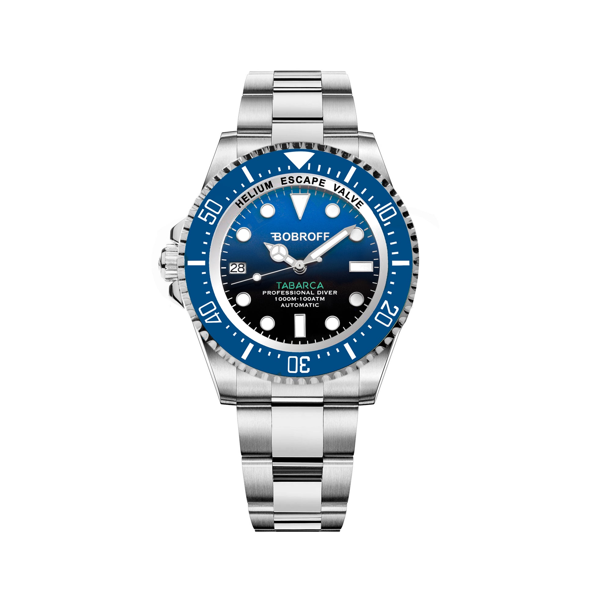 Bobroff BF0003iba watch for man with a blue dial and stainless steel strap.