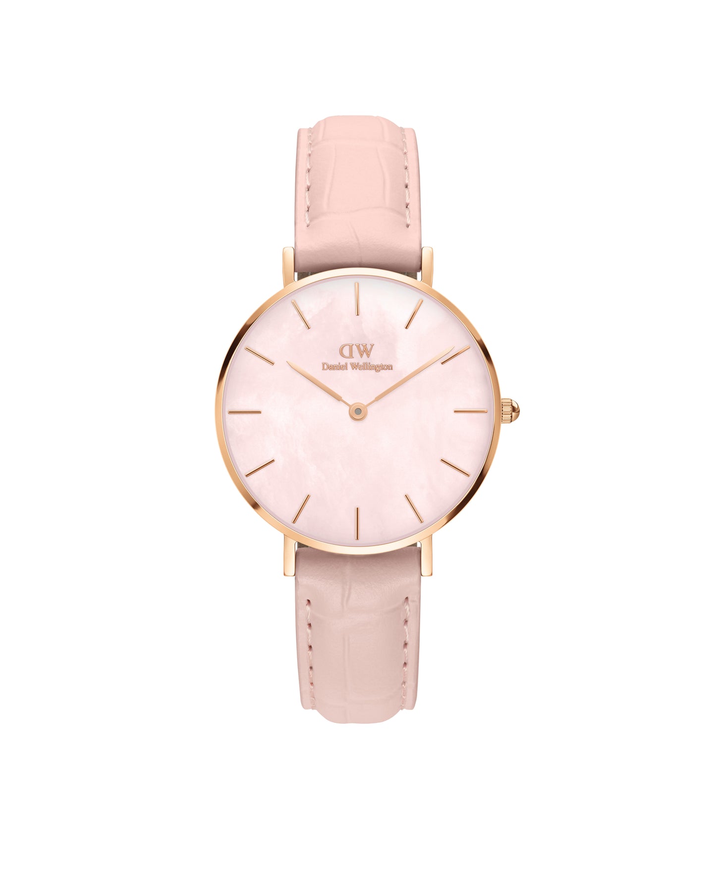 Daniel Wellington DW00100514 watch for women with a pink dial and stainless steel strap.