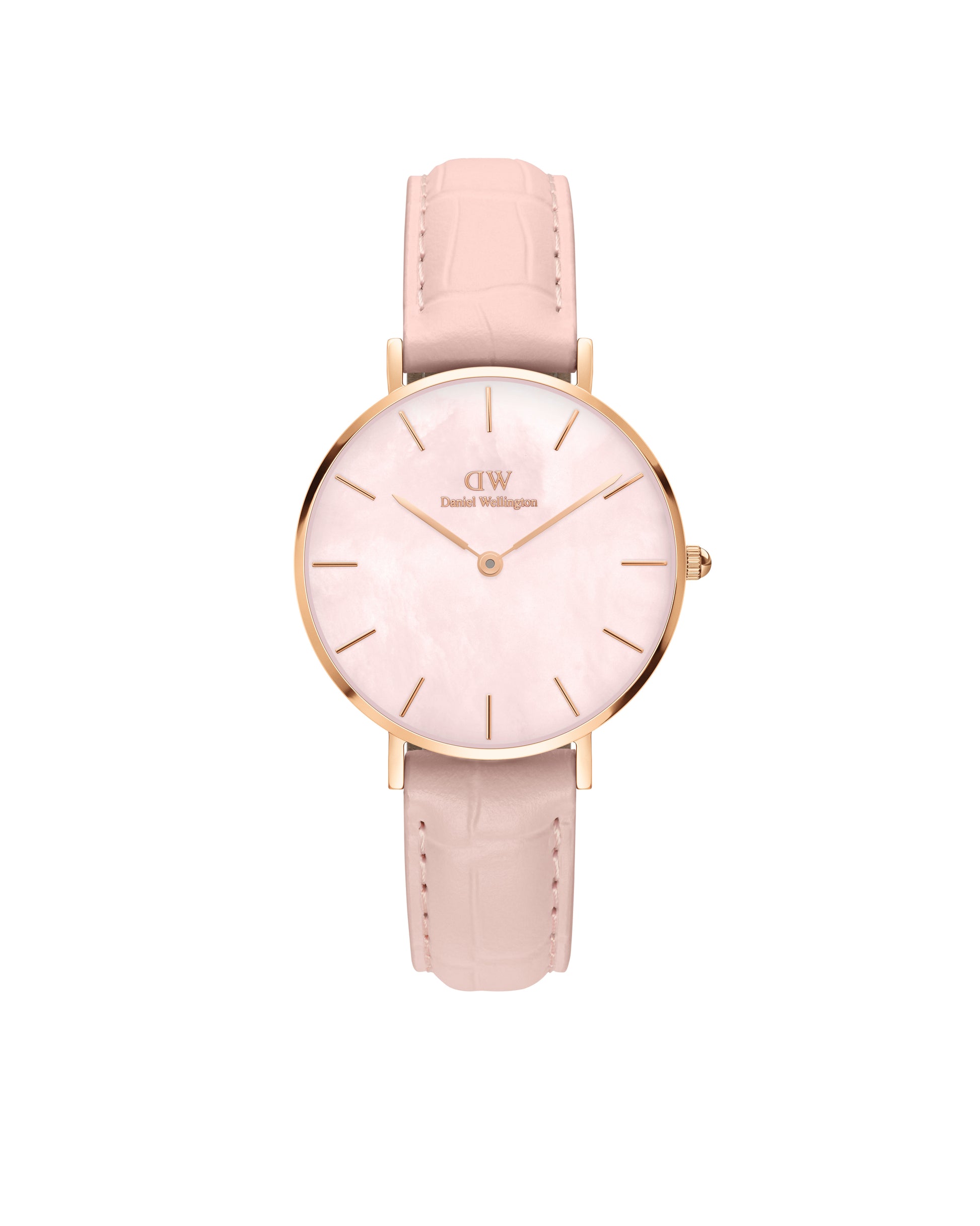 Daniel Wellington DW00100514 watch for women with a pink dial and stainless steel strap.