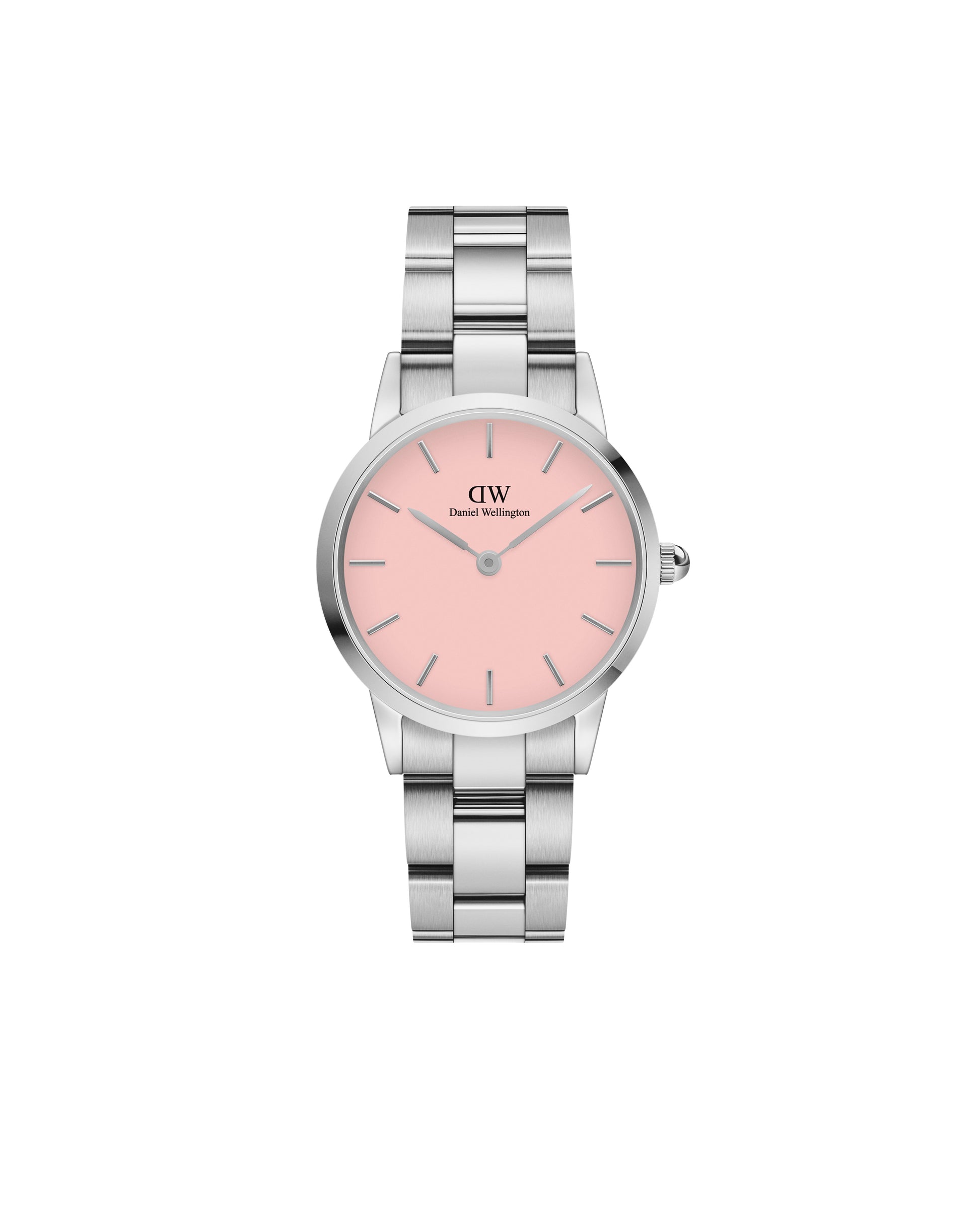 Daniel Wellington DW00100534 watch for women with a pink dial and stainless steel strap.
