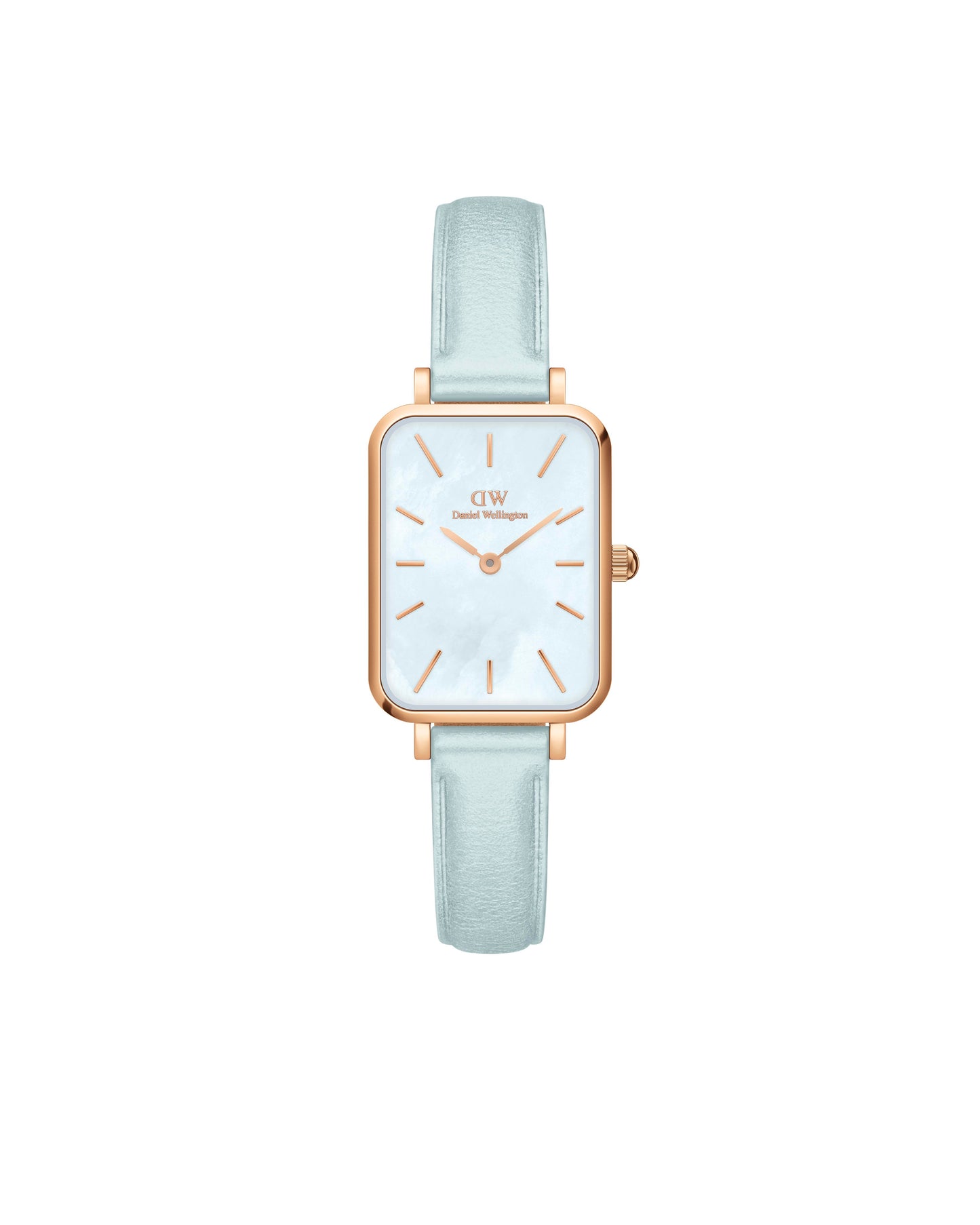 Daniel Wellington DW00100638 watch for women with a blue dial and fur strap.