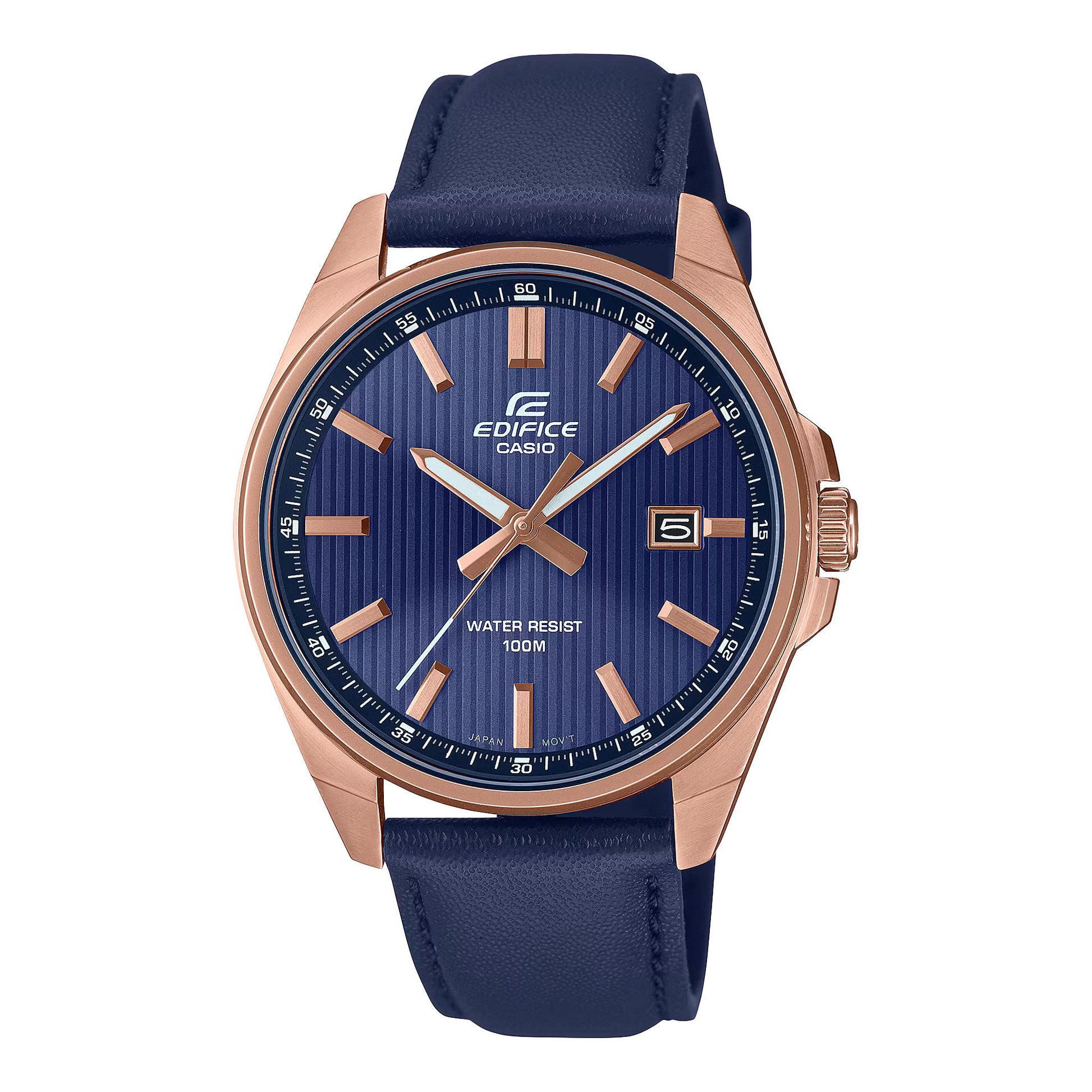 Casio EFV-150CL-2AVUEF watch for man with a blue dial and leather strap.