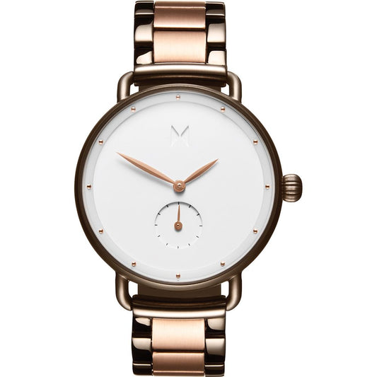 Mvmt FR01-TIRGW watch for women with a white dial and steel strap.