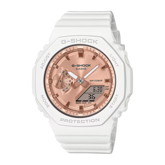 Casio GMA-S2100MD-7AER watch for women with a pink dial and resin strap.