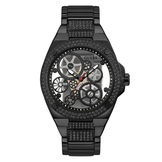 Guess GW0323G3 watch for man with a black dial and stainless steel strap.