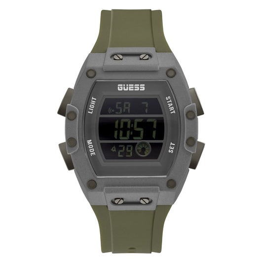 Guess GW0340G3 watch for man with a grey dial and silicone strap.