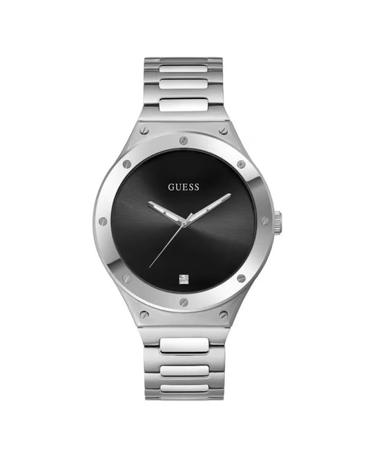 Guess GW0427G1 watch for man with a black dial and stainless steel strap.