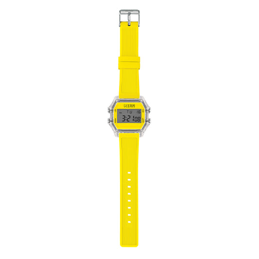 Iam IAM-KIT522 watch for man with a yellow dial and silicone strap.