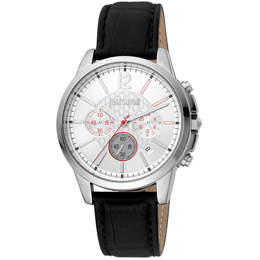 Just Cavalli JC1G175L0215 watch for man with a grey dial and leather strap.