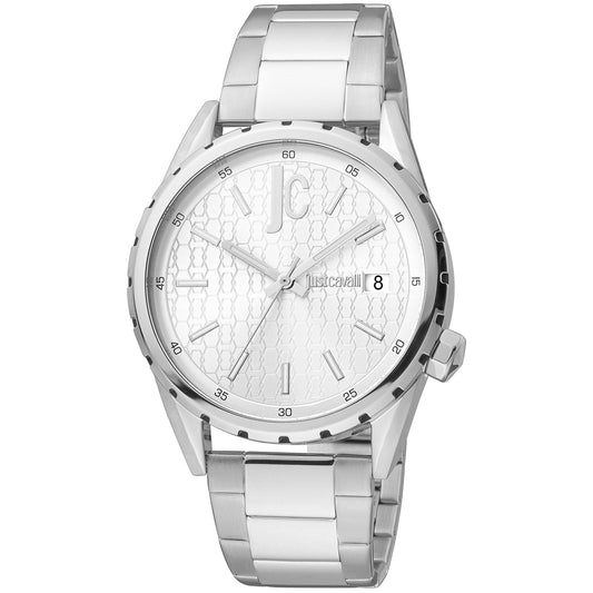 Just Cavalli JC1G217M0055 watch for man with a grey dial and stainless steel strap.