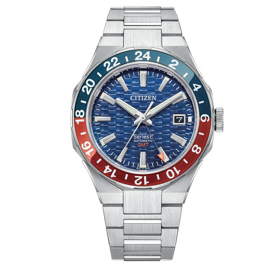 Citizen NB6030-59L watch for man with a blue dial and stainless steel strap.