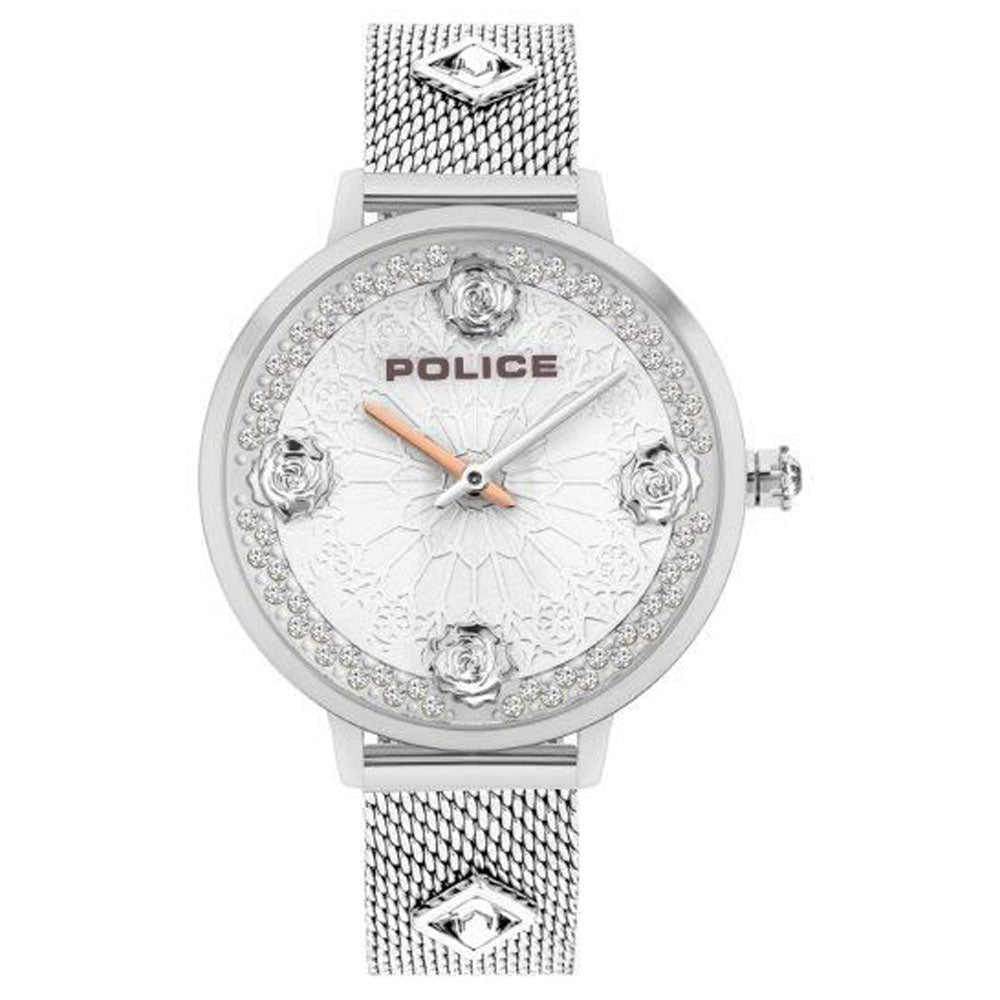 Police PL.16031MS-04MM watch for man with a grey dial and stainless steel strap.