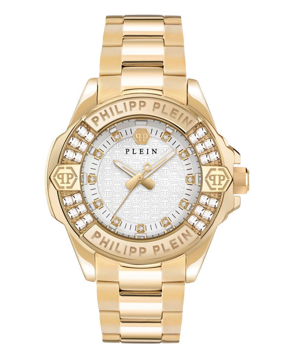 Philipp Plein PWOFA0725 watch for women with a white dial and stainless steel strap.