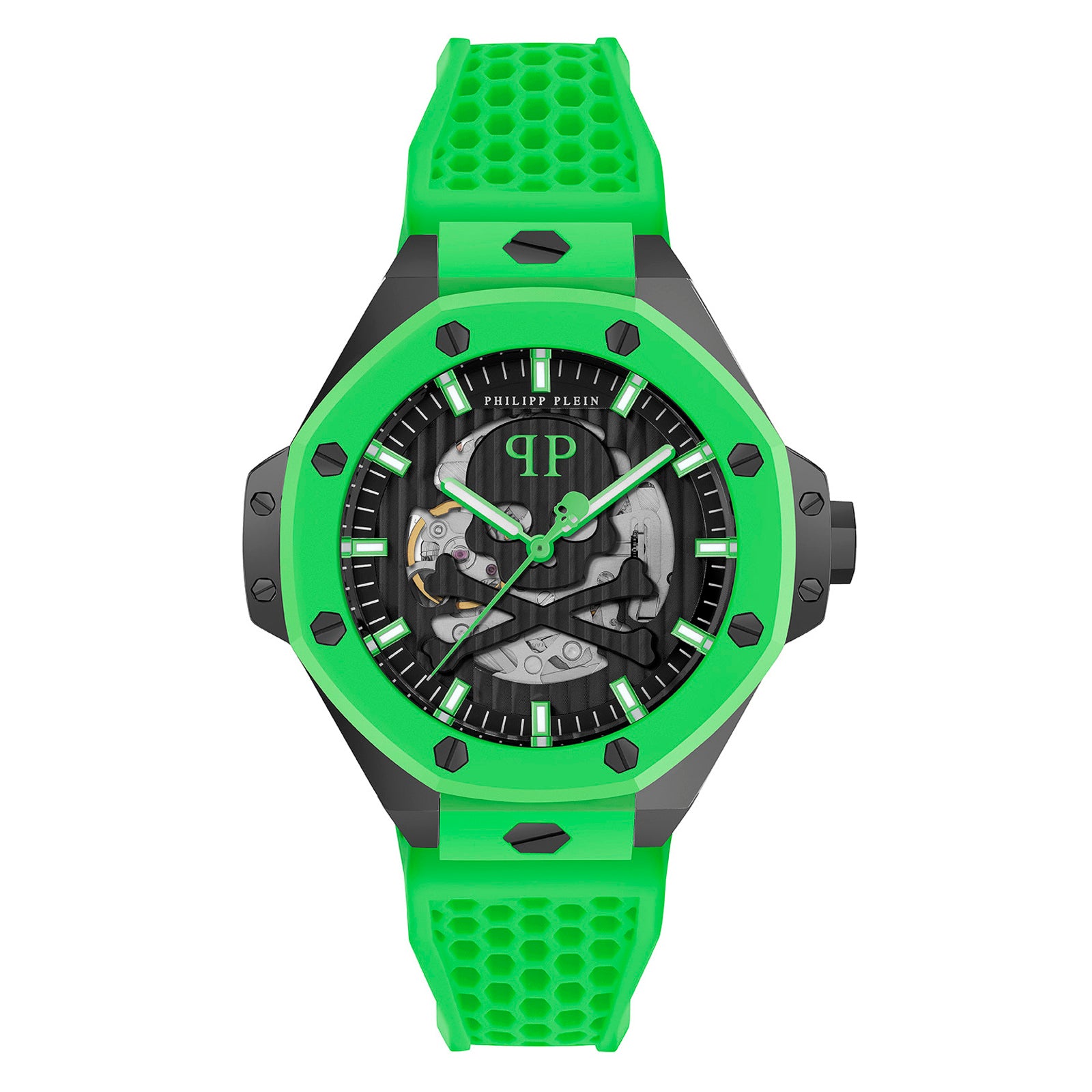 Philipp Plein PWPFA0624 watch for man with a black dial and silicone strap.