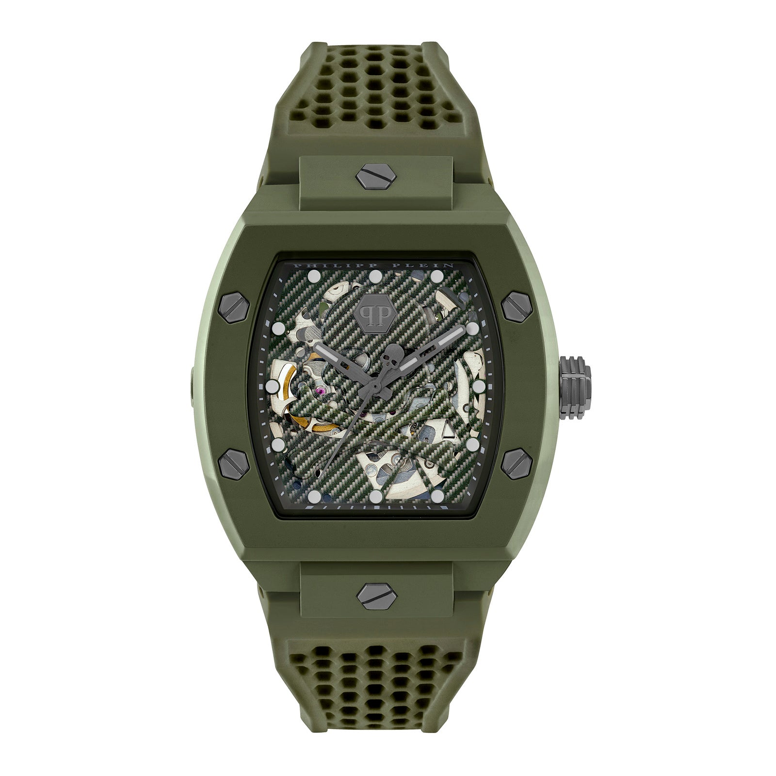 Philipp Plein PWVBA0223 watch for man with a green dial and silicone strap.