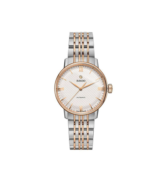 Rado R22862067 watch for woman with a white dial and stainless steel strap.