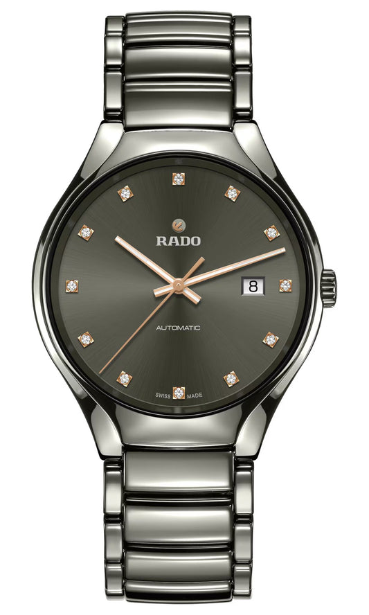 Rado R27057732 watch for man with a green dial and stainless steel strap.